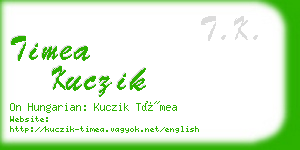 timea kuczik business card